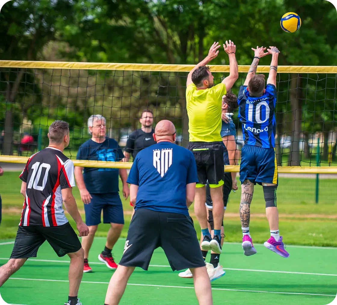 People playing volleyball