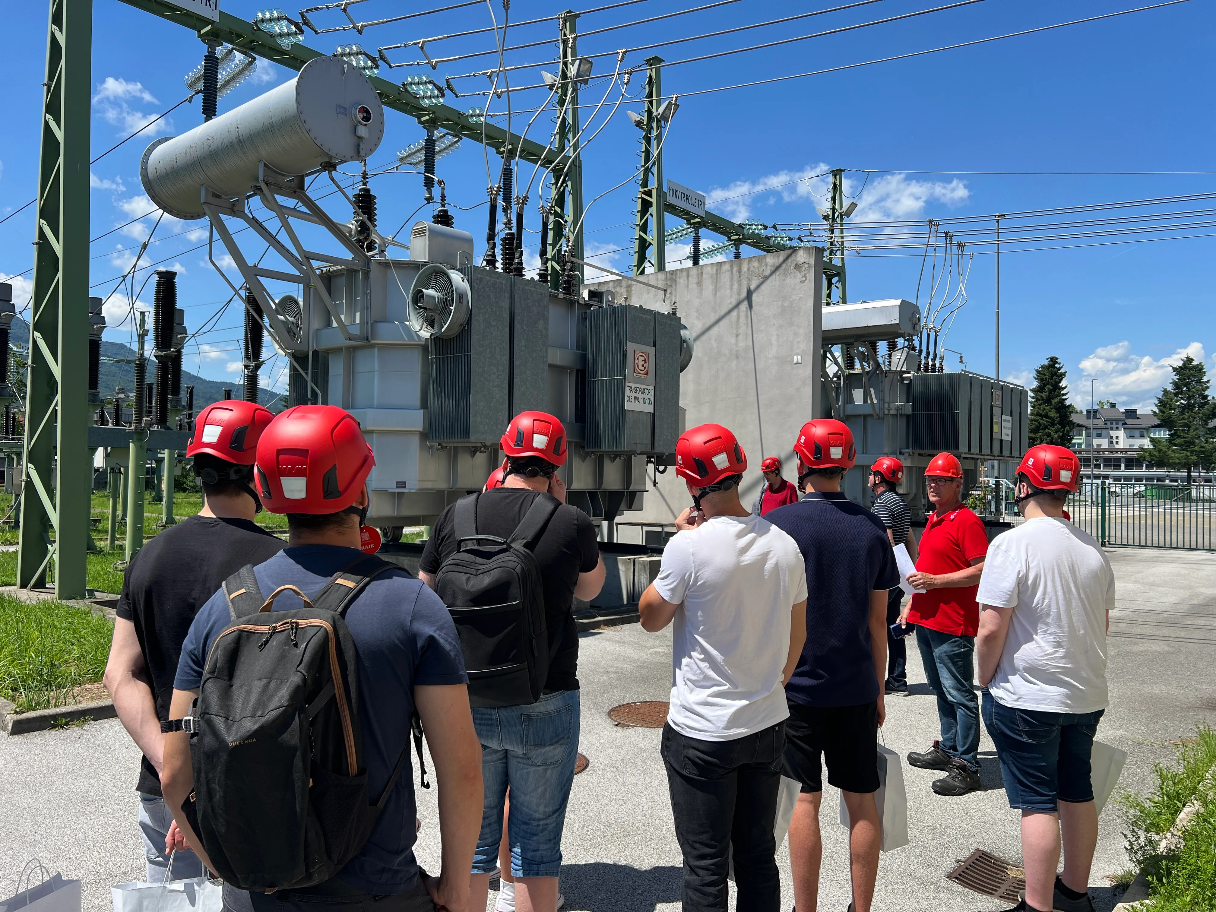 Workers with helmets